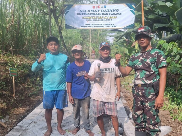 Satgas Sukses Rampungkan Pavingisasi 600 Meter, Akses Warga Desa Brabe Lebih Lancar.   